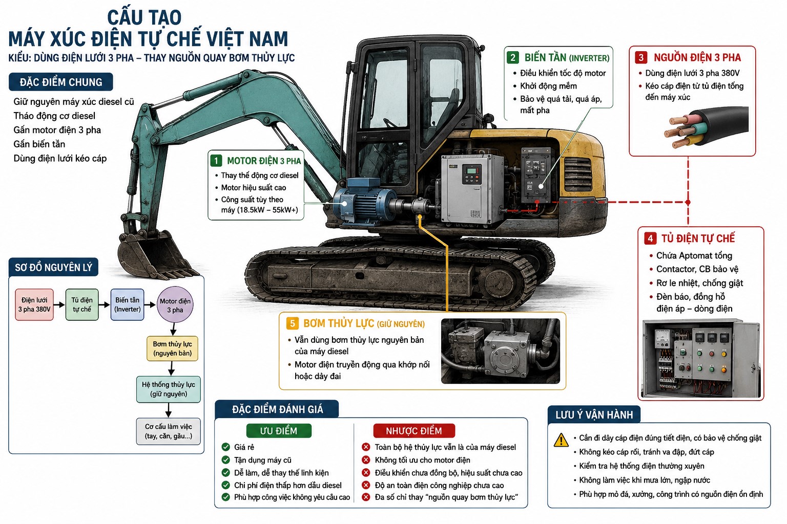máy xúc điện tự chế