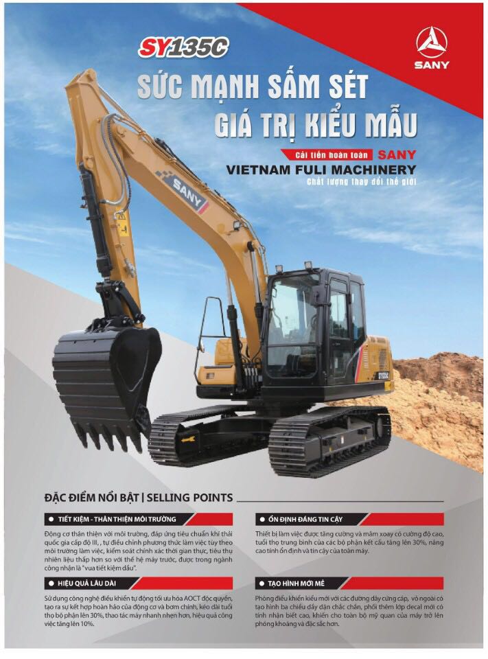 Catalog máy xúc đào SANY SY135C