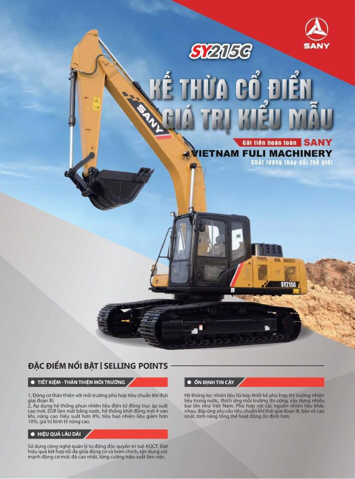 Catalog máy xúc đào SANY SY215C