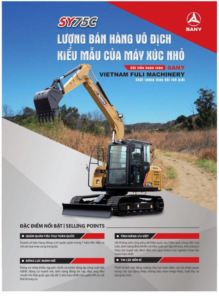 Catalog máy xúc đào SANY SY75C