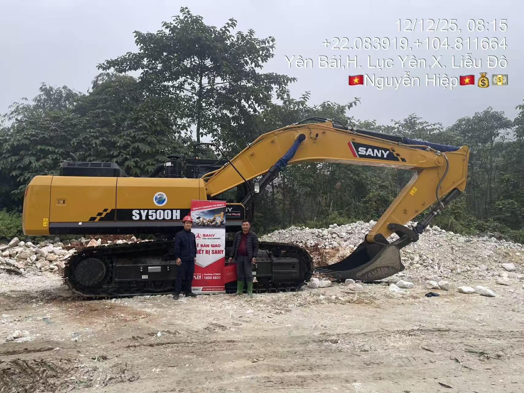Bàn giao máy xúc SANY SY500H ngày 12.12 tại Lào Cai