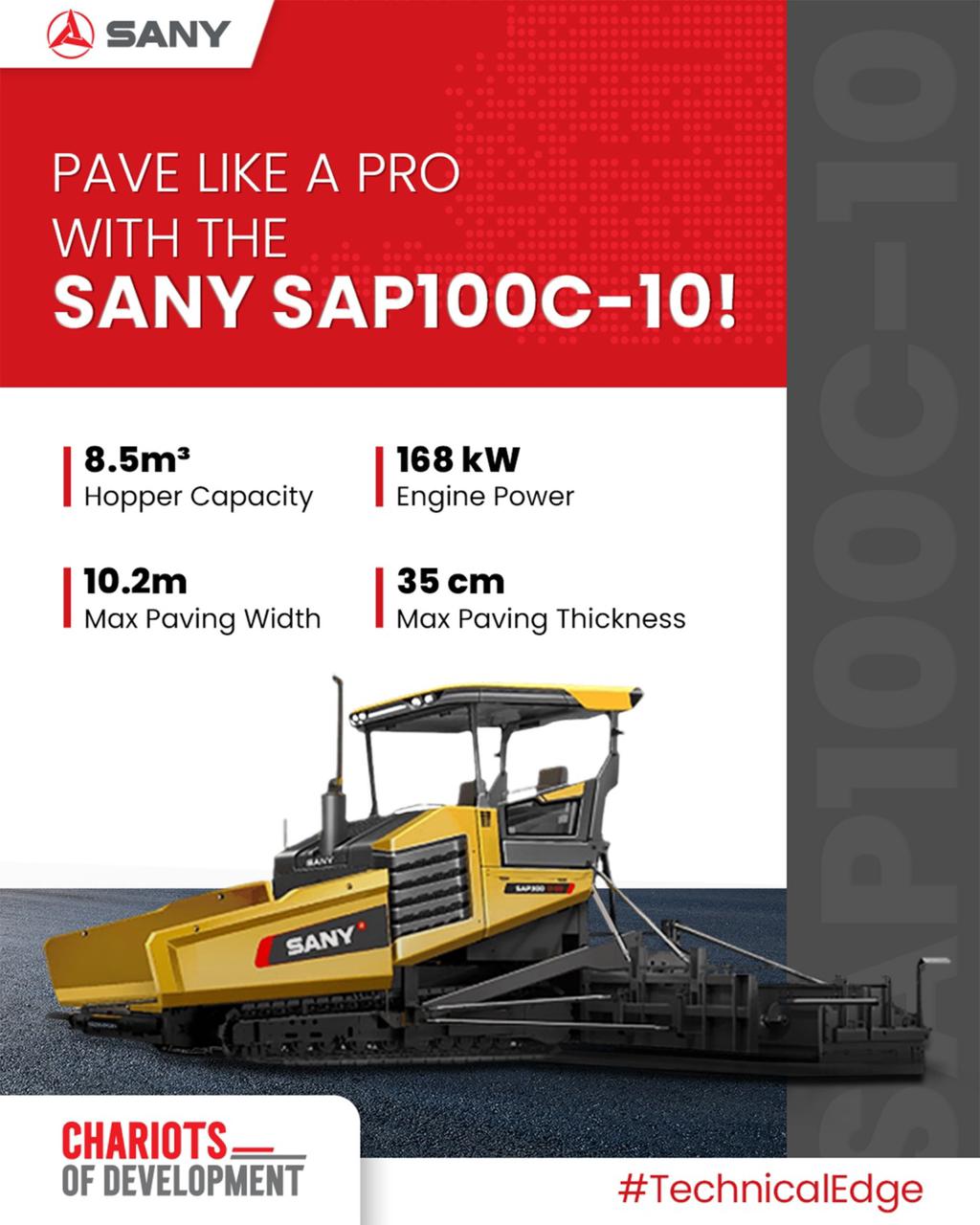 Máy trải đường SANY SAP100C-10