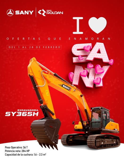 SANY Ecuador và mẫu máy xúc đào SANY SY215H, SY365H, và Máy xúc đào liên hợp backhoe loader BHL95