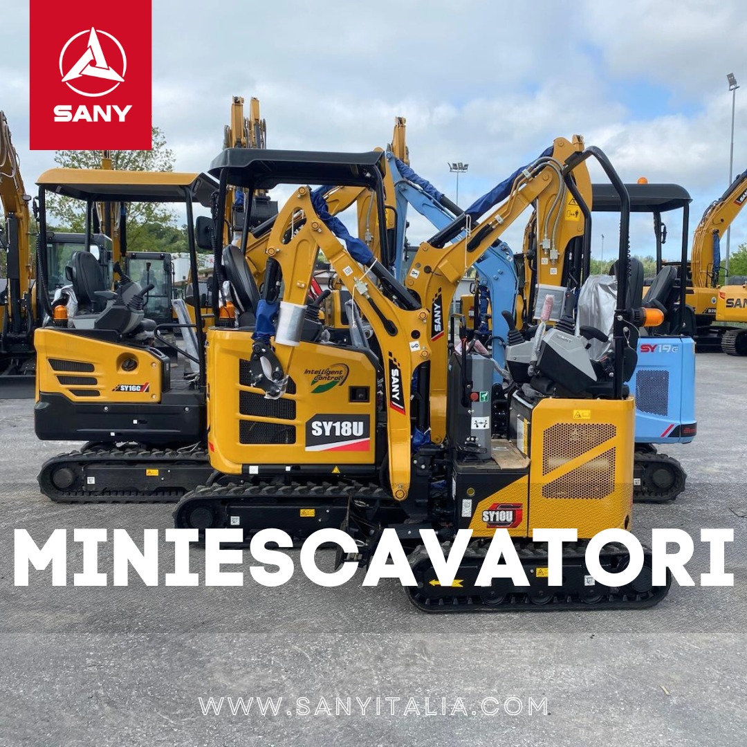 SANY Italia : khám phá toàn bộ dòng máy xúc mini SANY dưới 2.000 kg