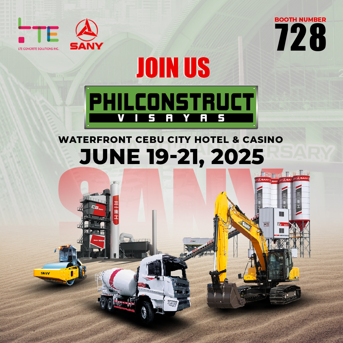 SANY Philippines: LTE CONCRETE SOLUTIONS INC. sẽ tham gia PHILCONSTRUCT Visayas 2025