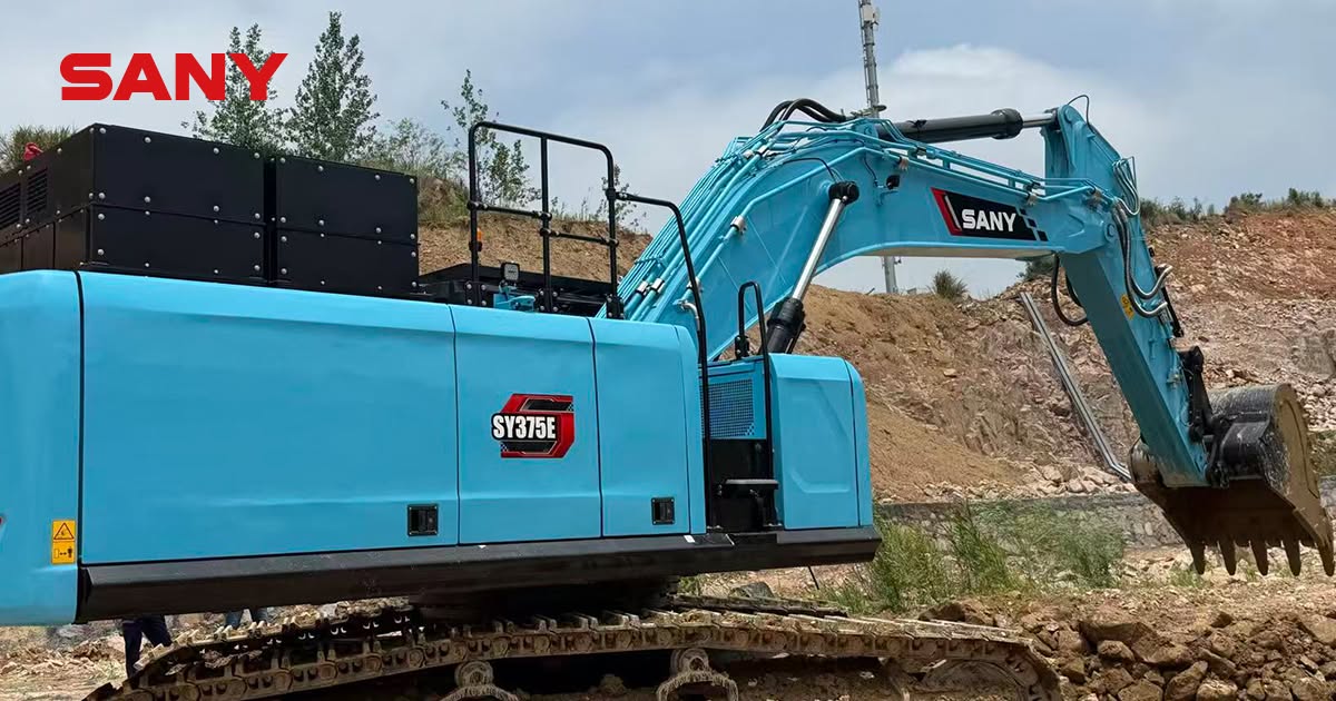SANY Bỉ trải nghiệm máy xúc điện SY375H tại Trung quốc