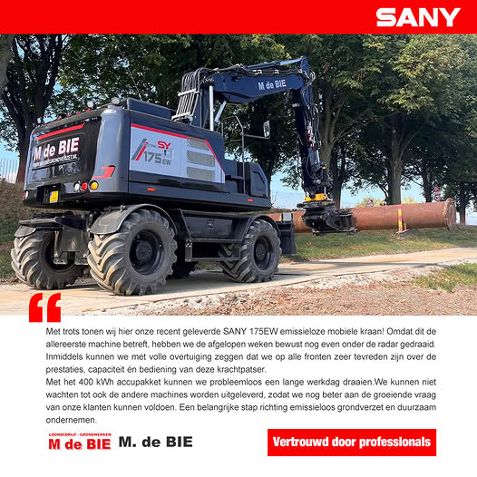 thông báo bàn giao máy xúc bánh lốp điện sy175ew