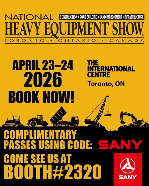 SANY Canada: tham gia Triển lãm Thiết bị Hạng nặng Quốc gia ở Toronto