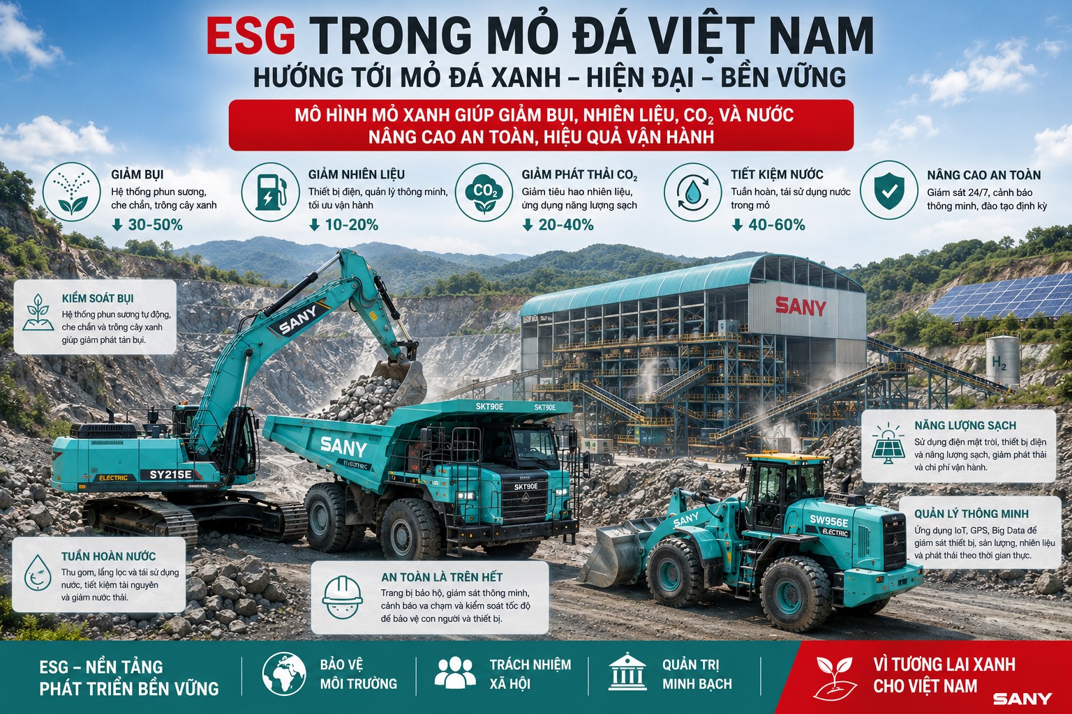 ESG trong mỏ đá Việt Nam: Từ mỏ đá truyền thống đến mỏ đá xanh, hiện đại và bền vững