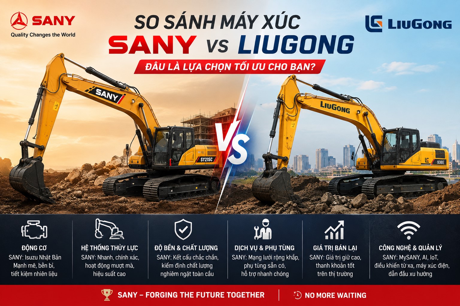 máy xúc sany vs liugong