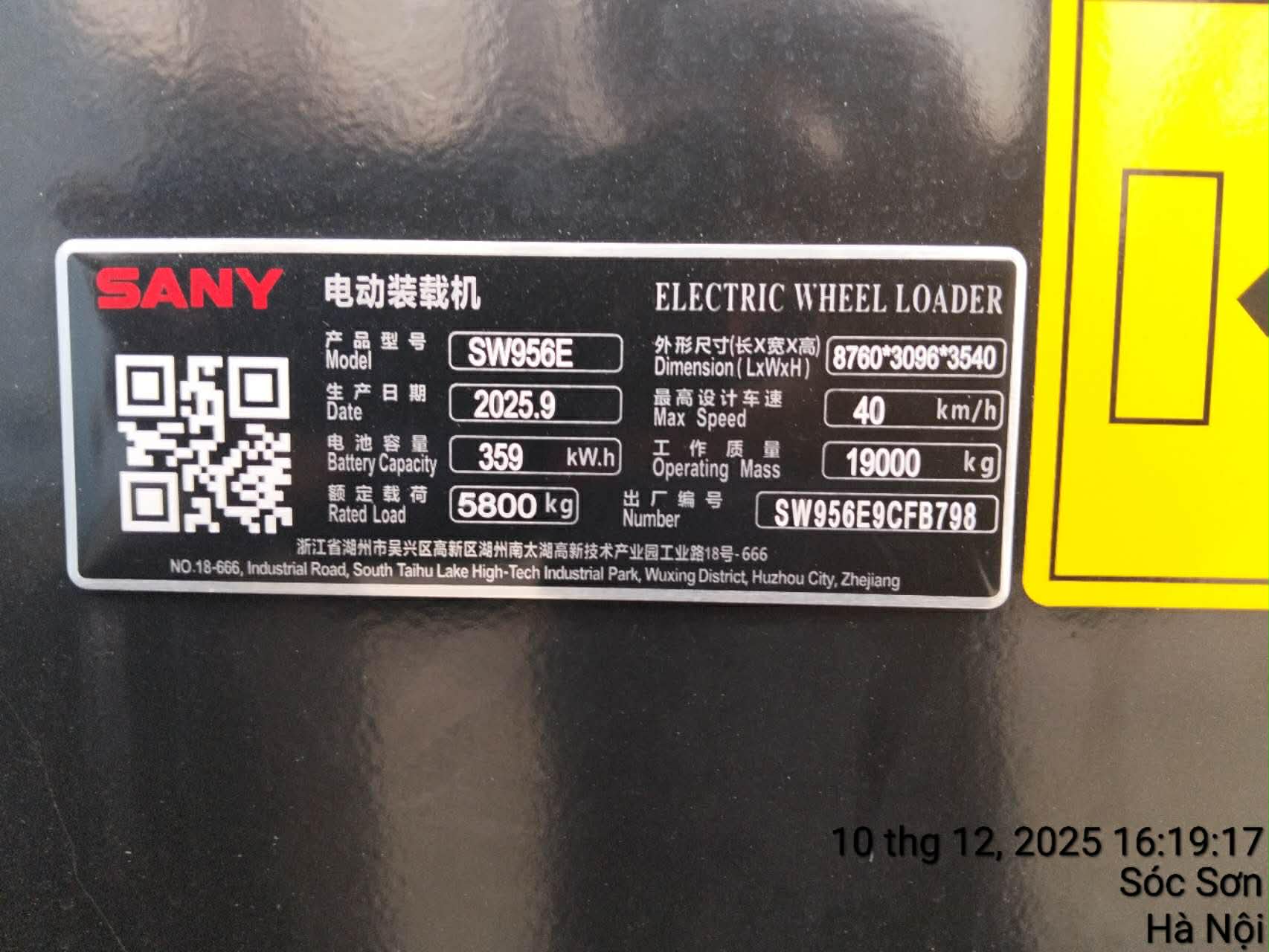 xúc lật điện sany