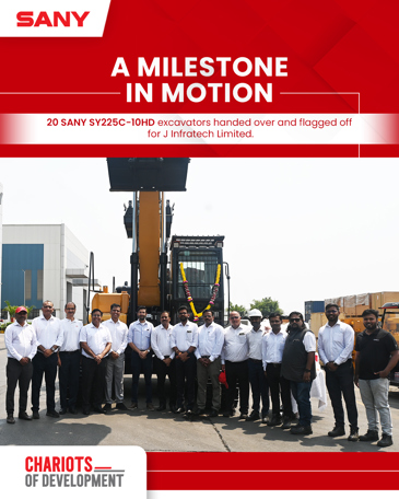 SANY Ấn Độ bàn giao chìa khóa 20 chiếc máy xúc đào SANY SY225C-10HD